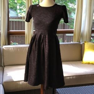 LuLaRoe Black Amelia dress with rose pattern